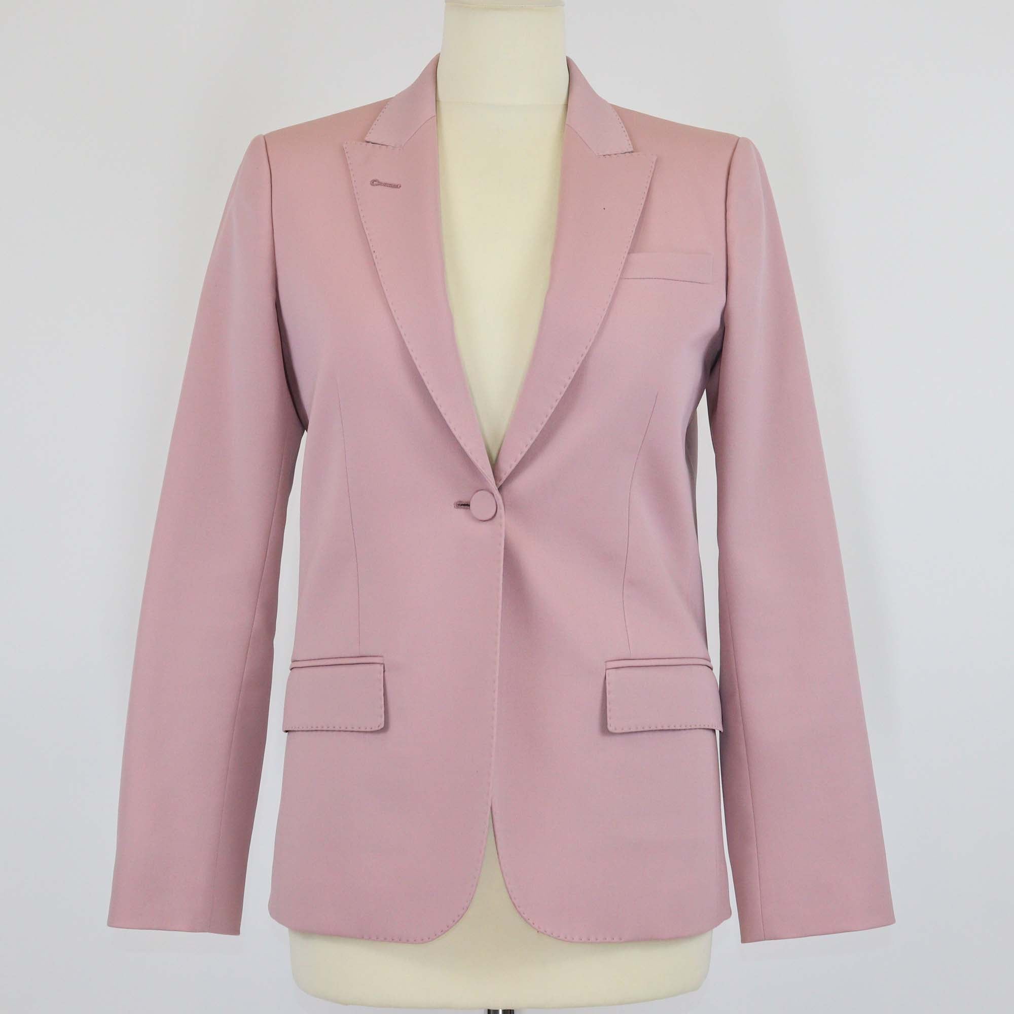 Gucci Rose Silk Wool Single Breasted Jacket