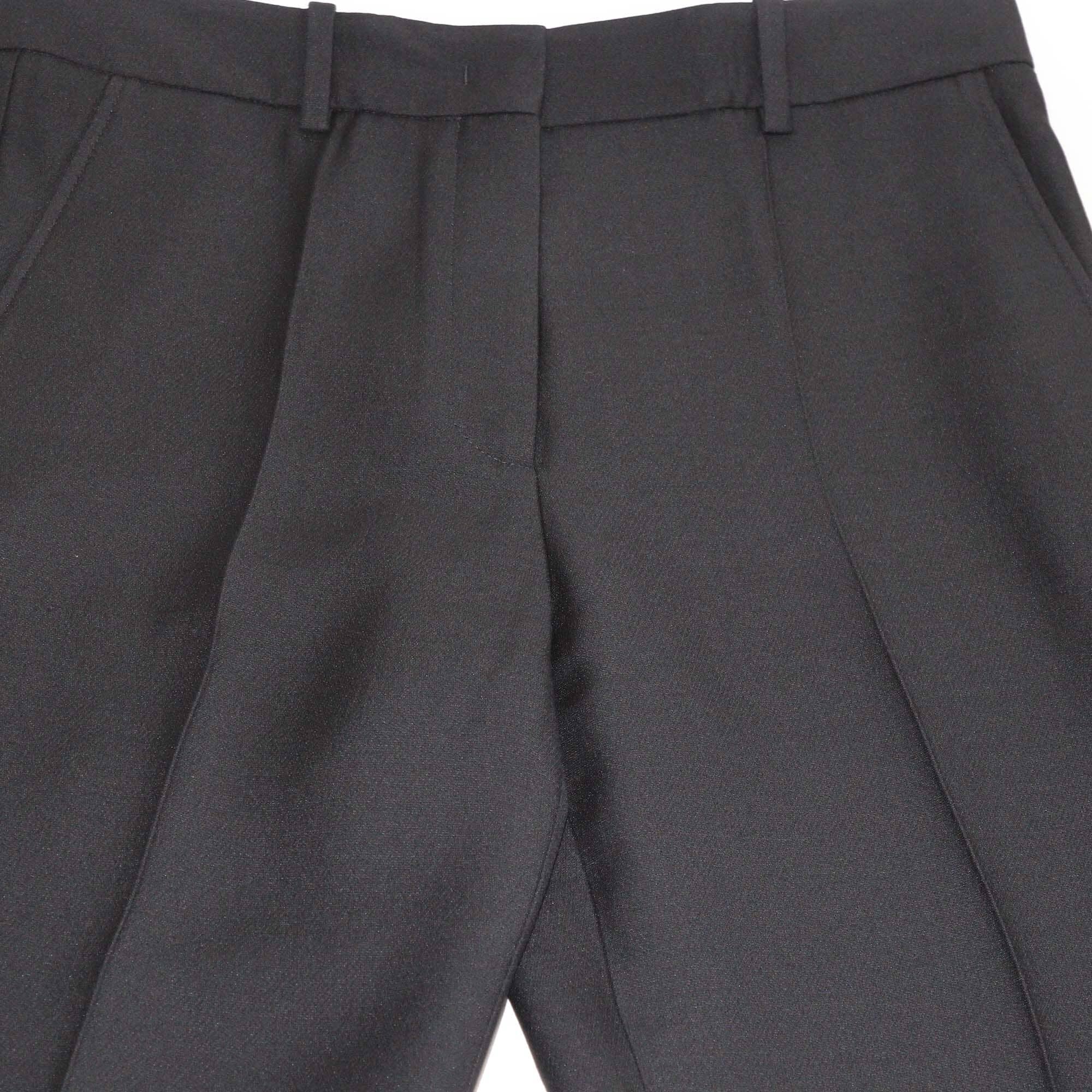 Valentino Black Wool & Silk Wide Leg Trouser Womens Valentino 