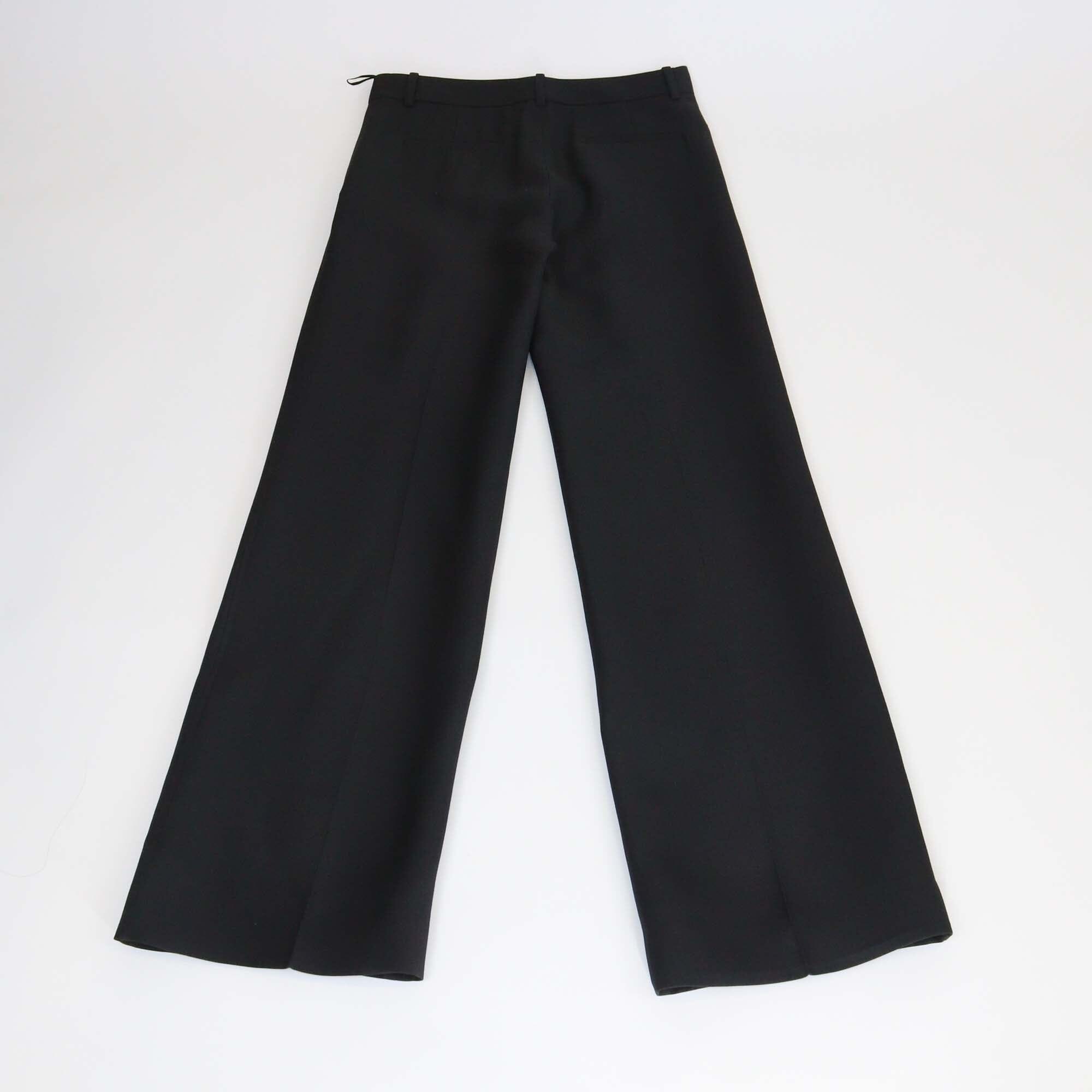Valentino Black Wool & Silk Wide Leg Trouser Womens Valentino 