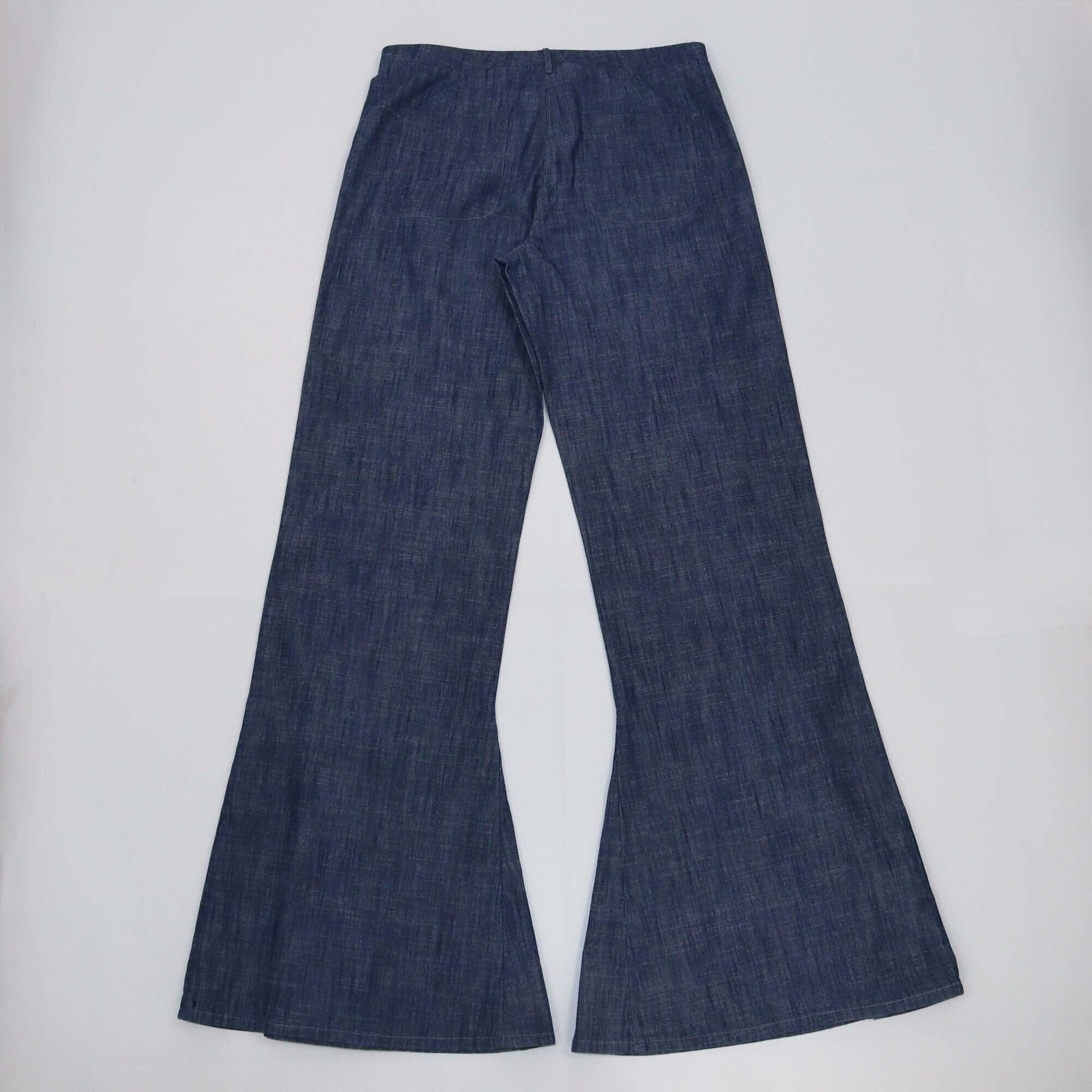 Chanel Blue Wide Leg Pants Womens Chanel 