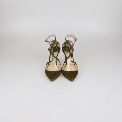Jimmy Choo Olive Green Suede Lancer Pointed Toe Pumps