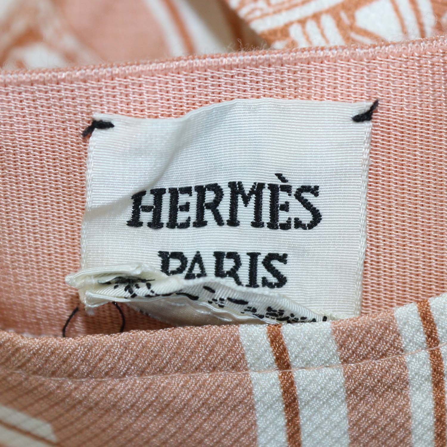 Hermes Beige Silk En Desordre Finesse Pants