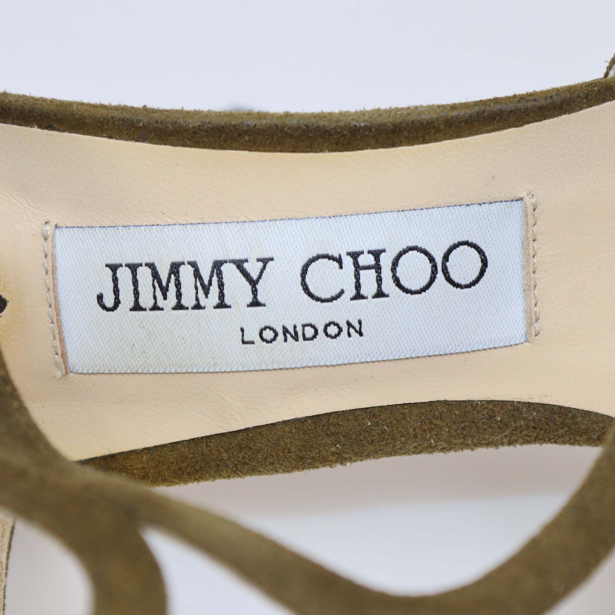Jimmy Choo Olive Green Suede Lancer Pointed Toe Pumps