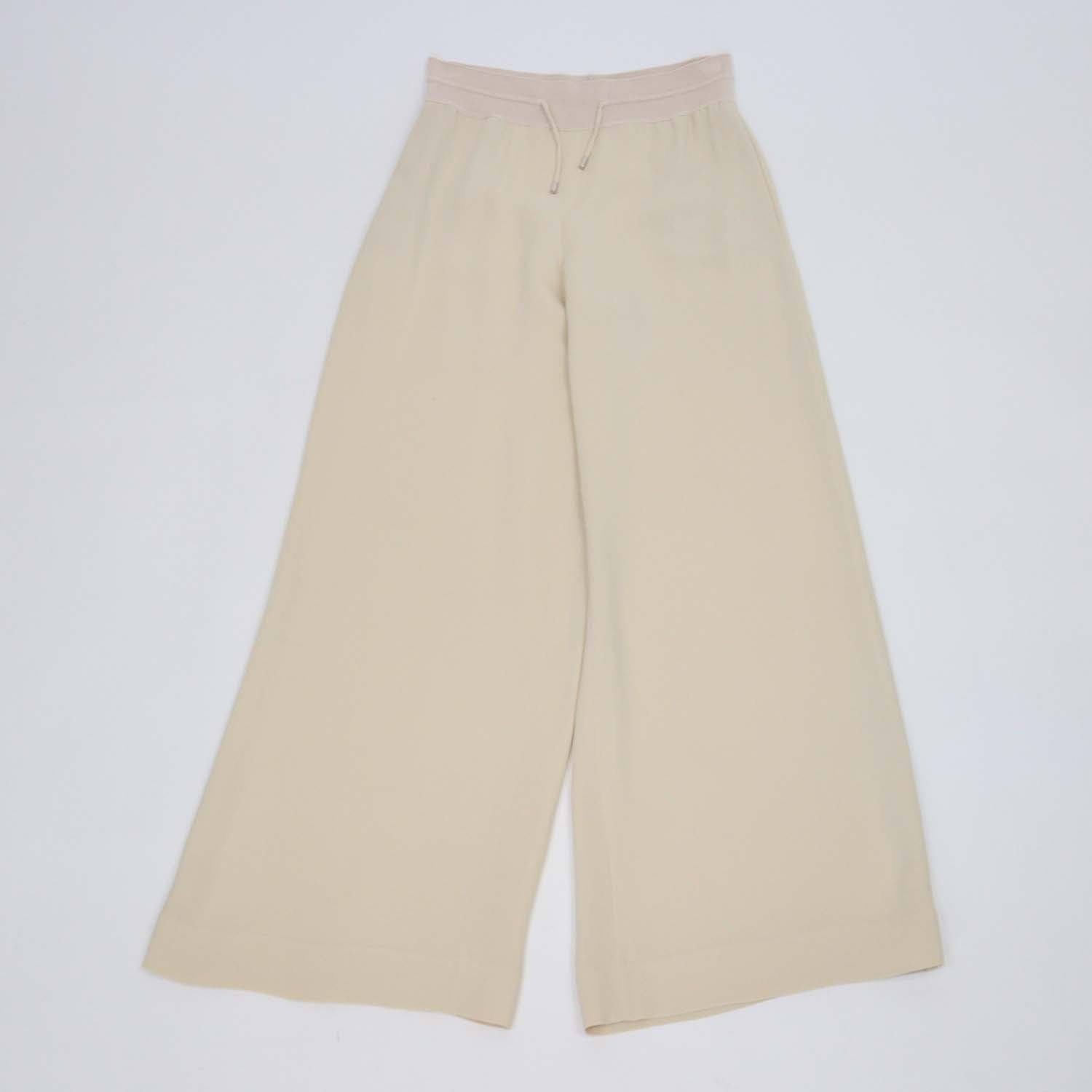 Loro Piana Cream Silk Wide Leg Trouser