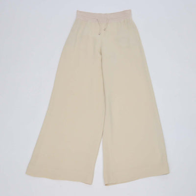 Loro Piana Cream Silk Wide Leg Trouser
