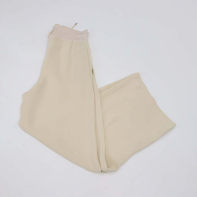 Loro Piana Cream Silk Wide Leg Trouser