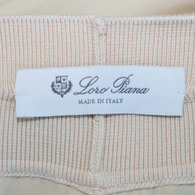 Loro Piana Cream Silk Wide Leg Trouser