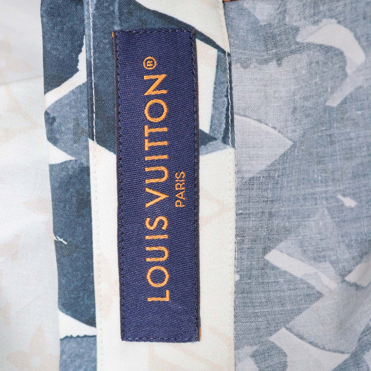 Louis Vuitton White, Blue Cotton Flower Monogram Long Sleeve Shirt