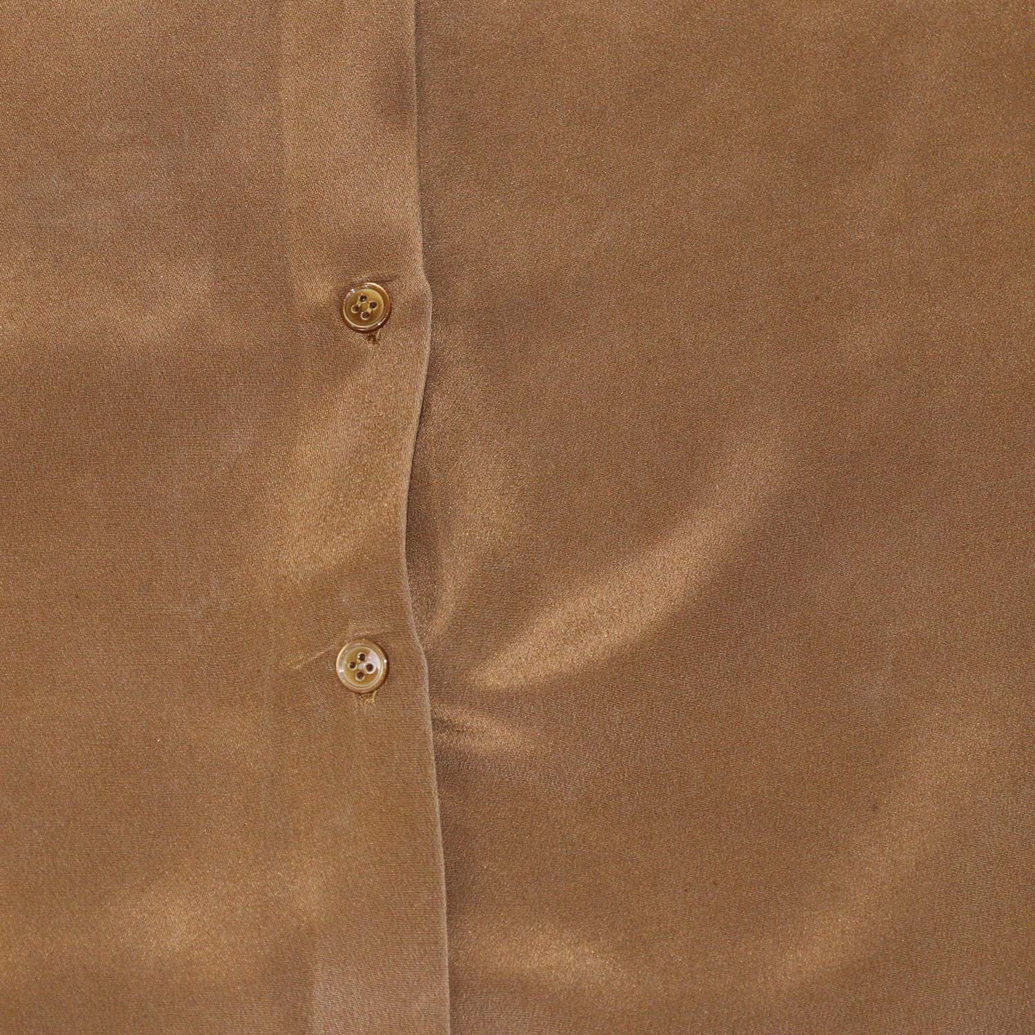 12 Storeez Brown Silk Long Sleeve Shirt & Trouser Set