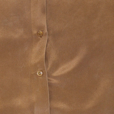 12 Storeez Brown Silk Long Sleeve Shirt & Trouser Set