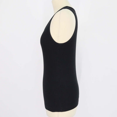 Loewe Black Cotton Knit Anagram Embroidered Tank Top