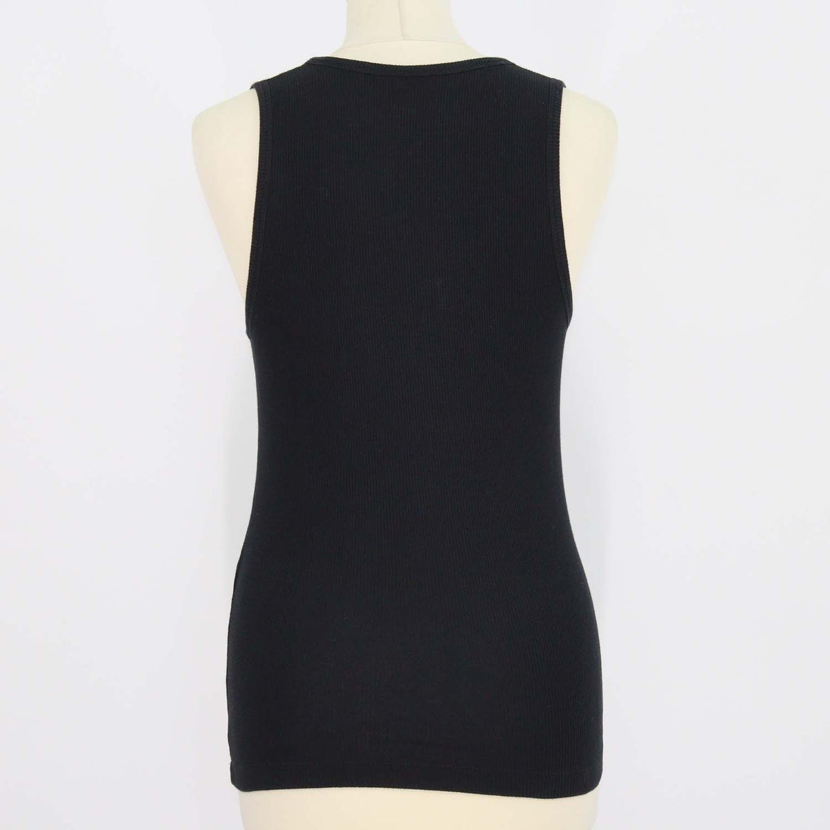 Loewe Black Cotton Knit Anagram Embroidered Tank Top