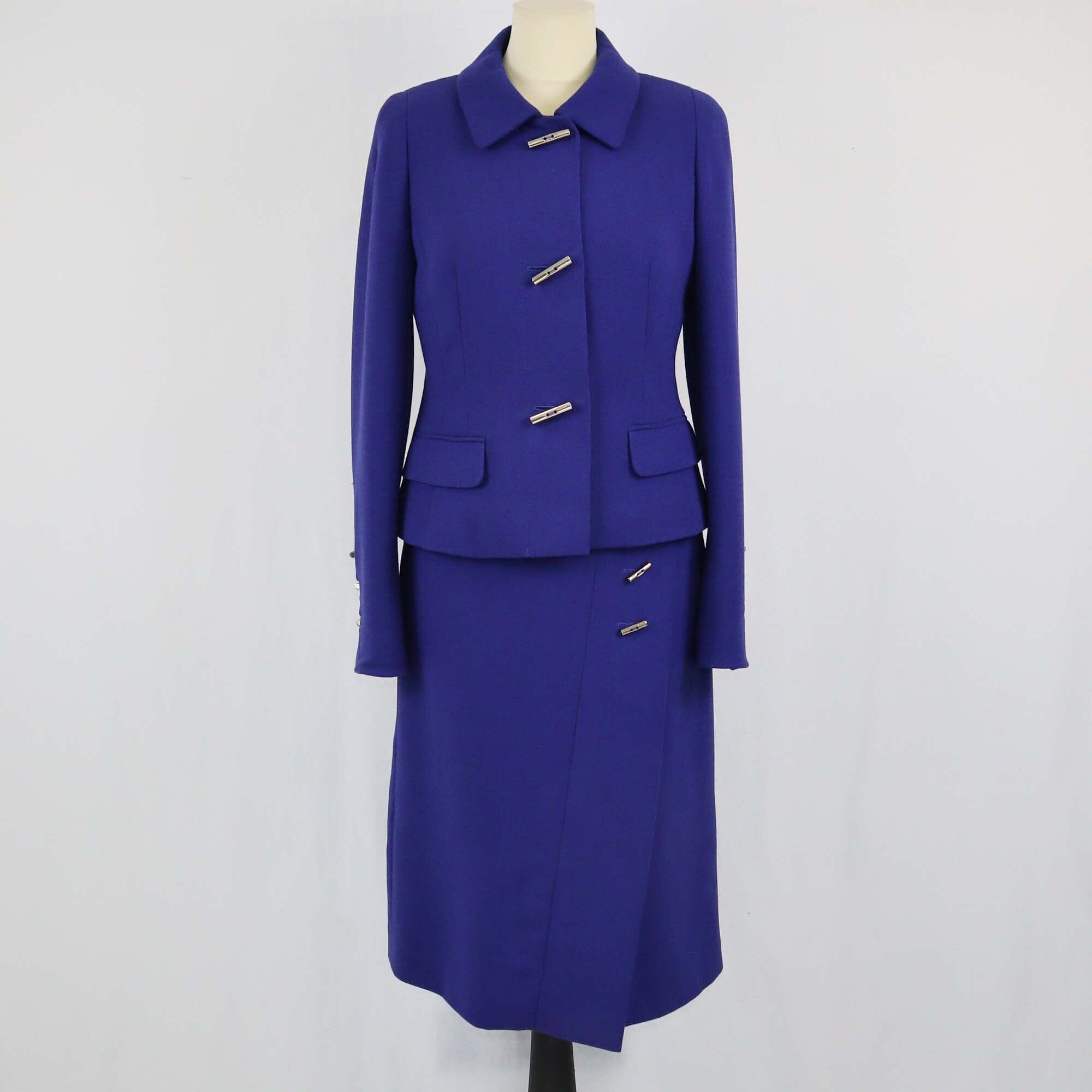 Escada Violet Blazer & Midi Skirt Set Womens Escada 