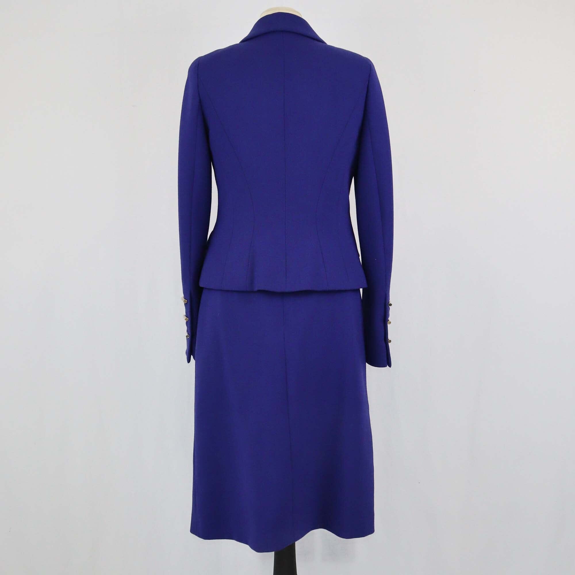 Escada Violet Blazer & Midi Skirt Set Womens Escada 