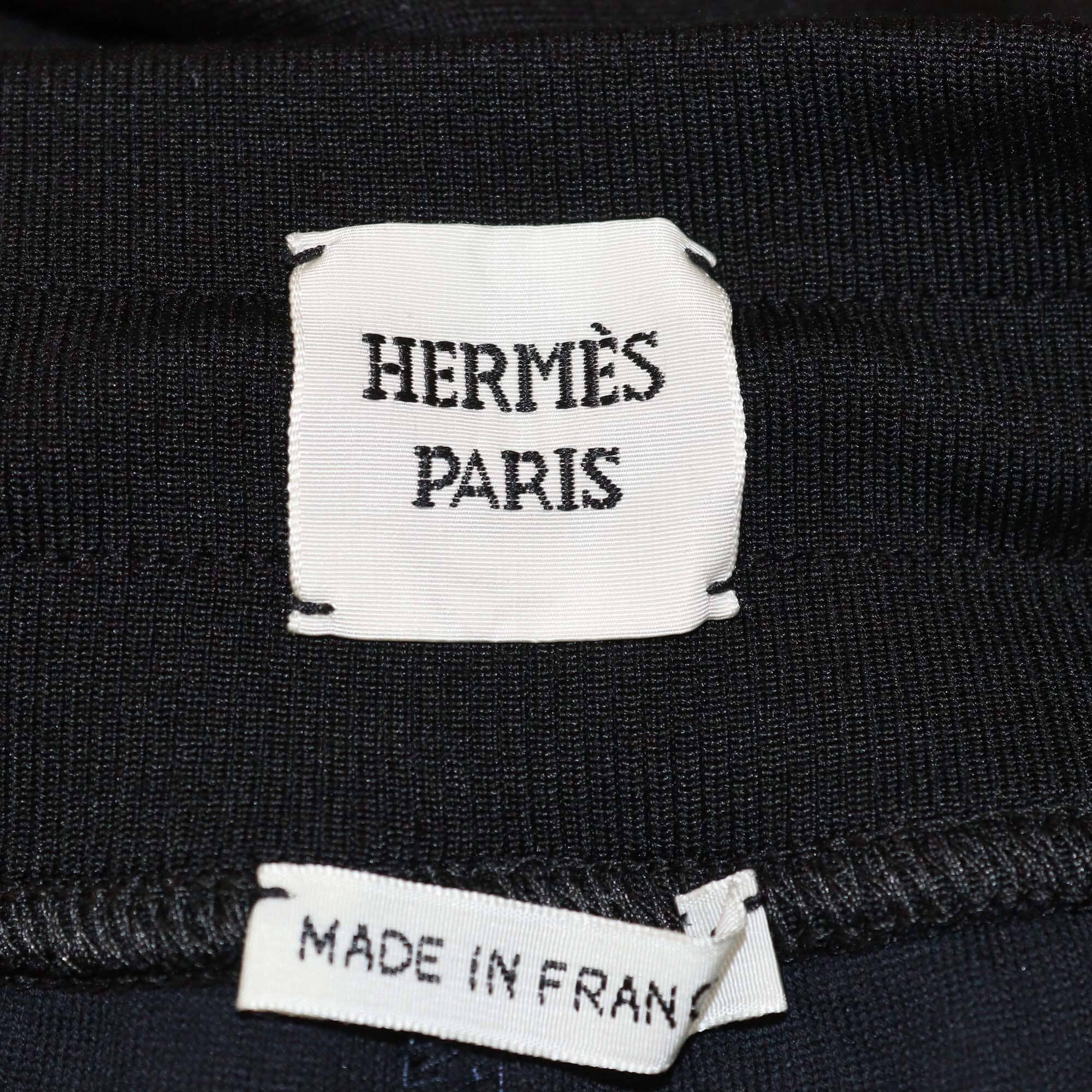 Hermes Black Cotton Blended Logo Patch Detailed Track Pants Womens Hermes 