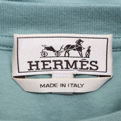 Hermes Celadon Cotton H Cheval Crew Neck T-Shirt