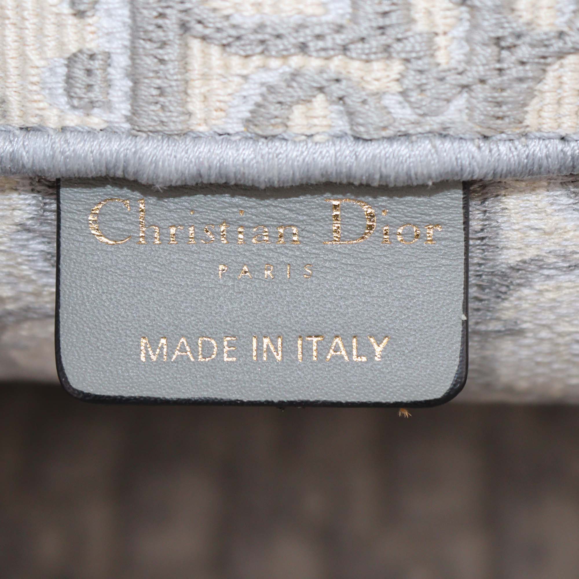 Christian Dior Light Blue Canvas Oblique Medium Book Tote Bag