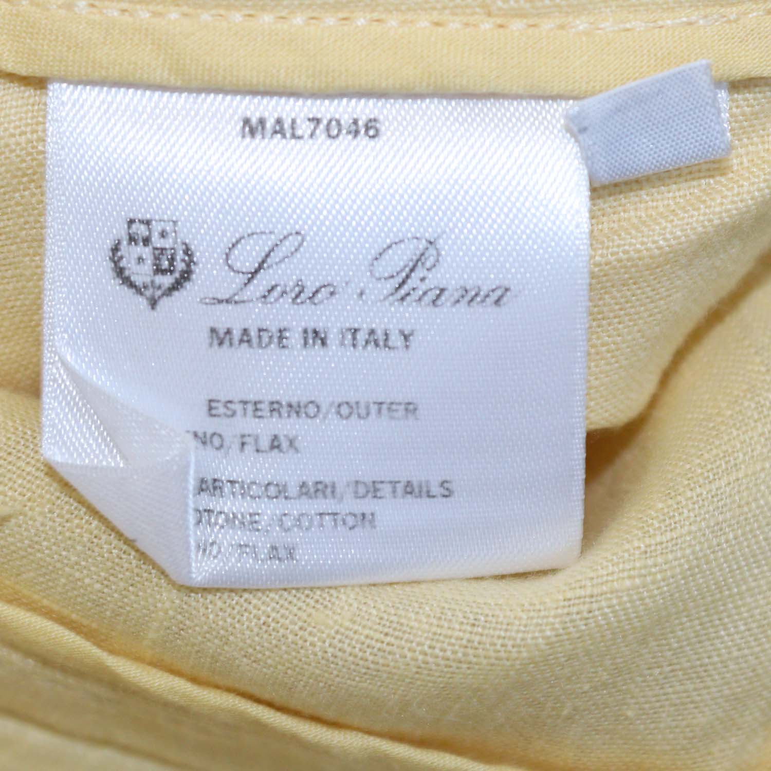 Loro Piana Yellow Linen Short Sleeve Shirt & Trouser Set
