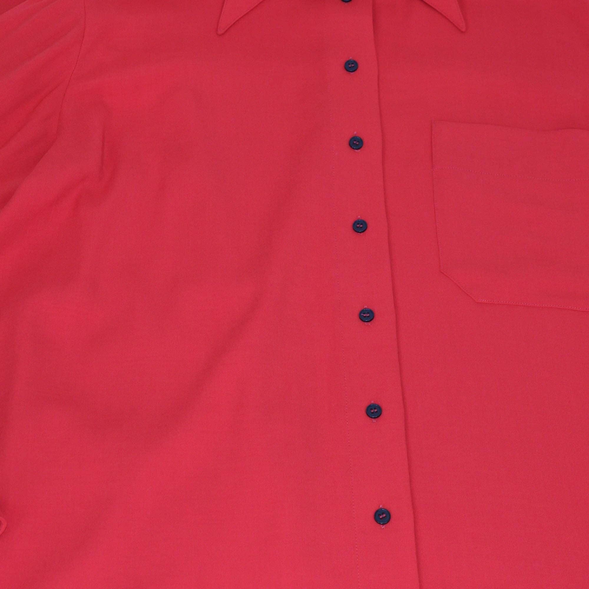 Kwaidan Editions Red Fluid Wool 70's Collar Shirt & Wide Leg Pants Set Womens Kwaidan Editions 
