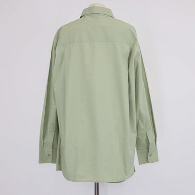 The Frankie Shop Green Cotton Long Sleeve Shirt & Short Set
