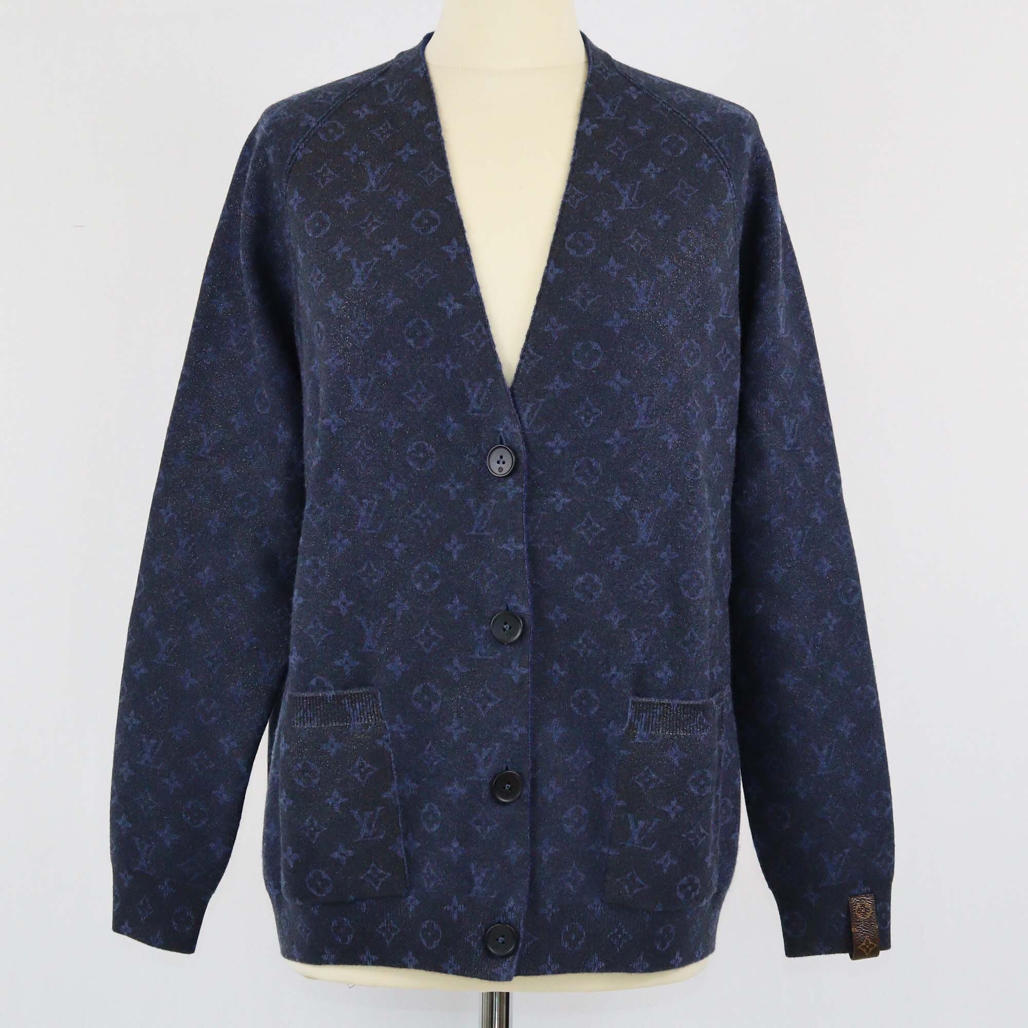 Louis Vuitton Blue Glitter Monogram Cardigan Womens Louis Vuitton 