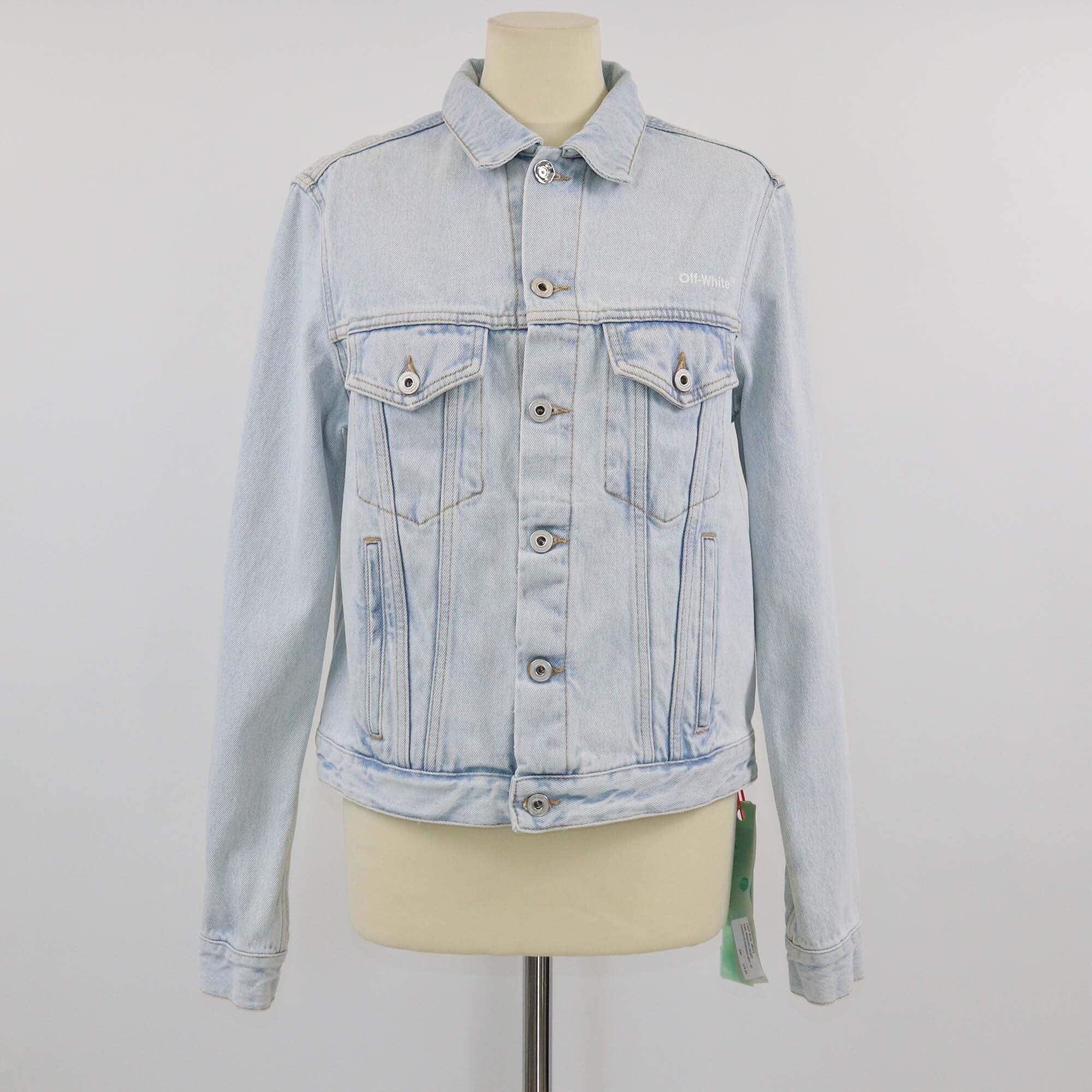 Off-White Light Blue Denim Diagonal Regular Jacket Womens Off White 