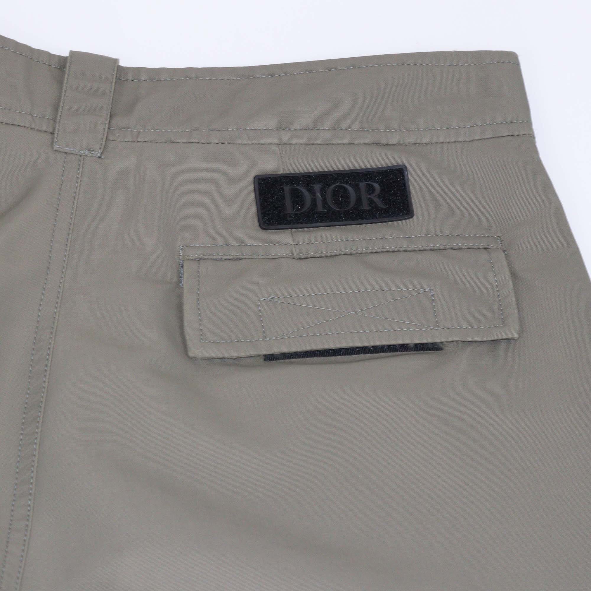 Dior Homme Grey Blend Nylon Ripstop Cargo Pants Mens Dior Homme 