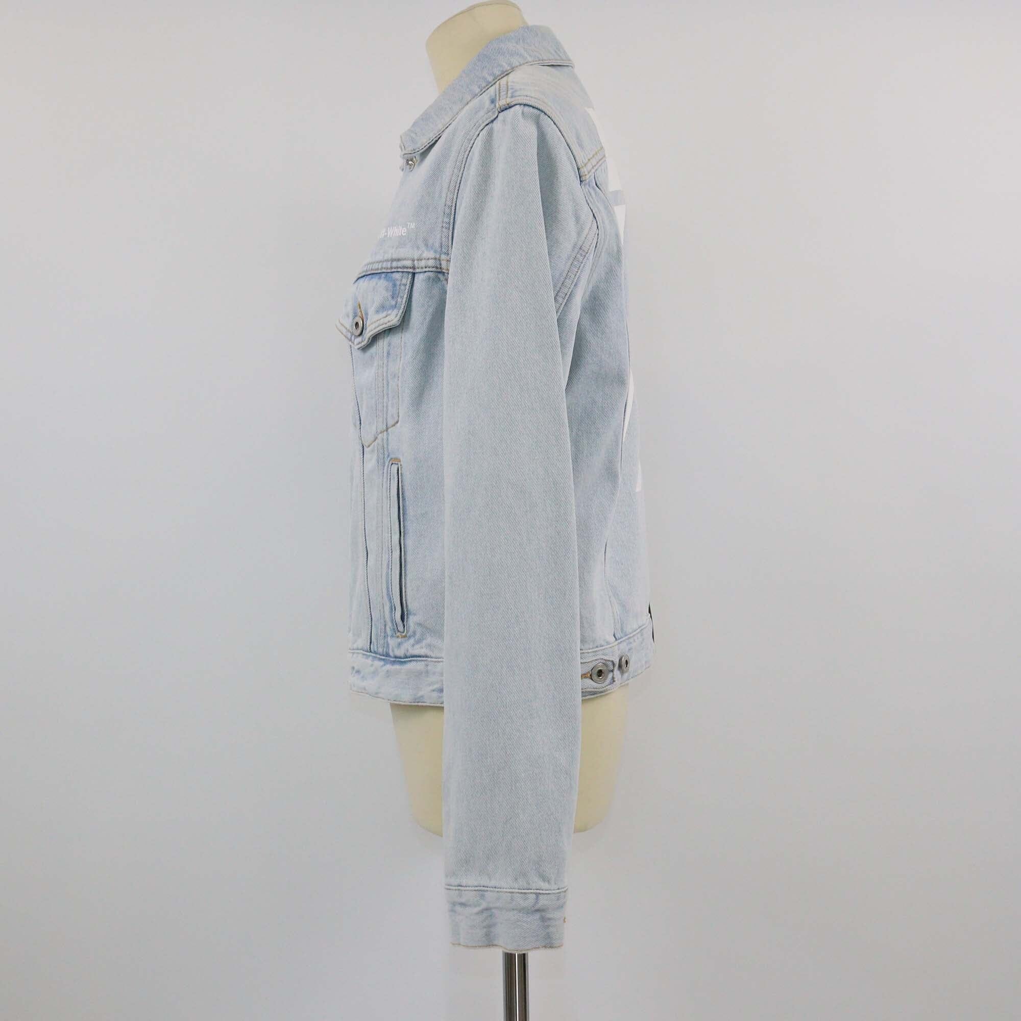 Off-White Light Blue Denim Diagonal Regular Jacket Womens Off White 