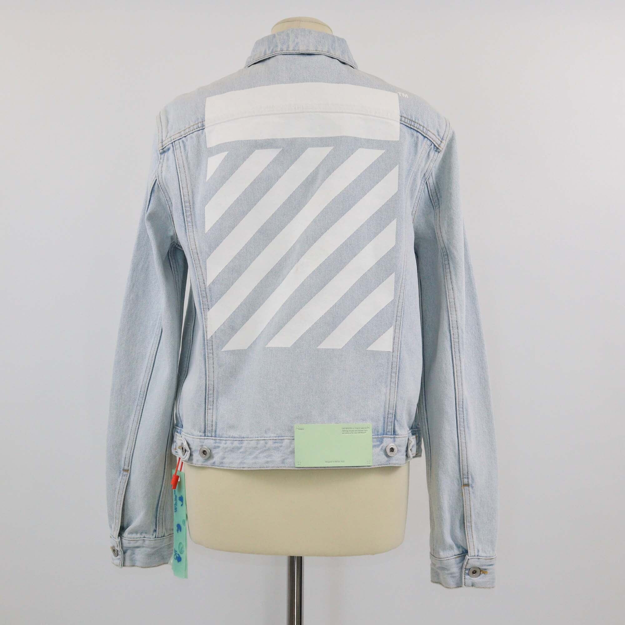 Off-White Light Blue Denim Diagonal Regular Jacket Womens Off White 