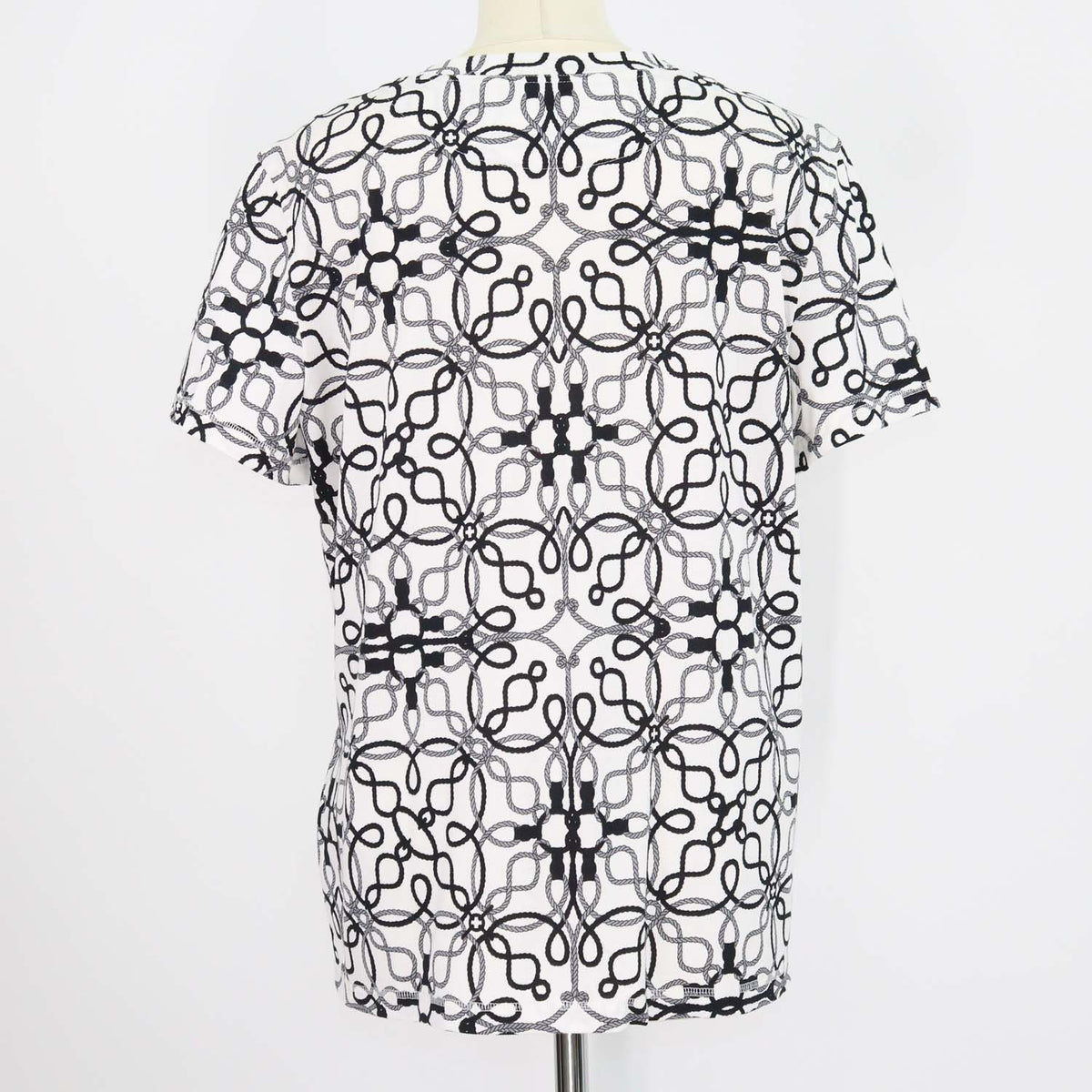 Hermes White, Black Cotton Cordeliers Piqures Micro T-Shirt