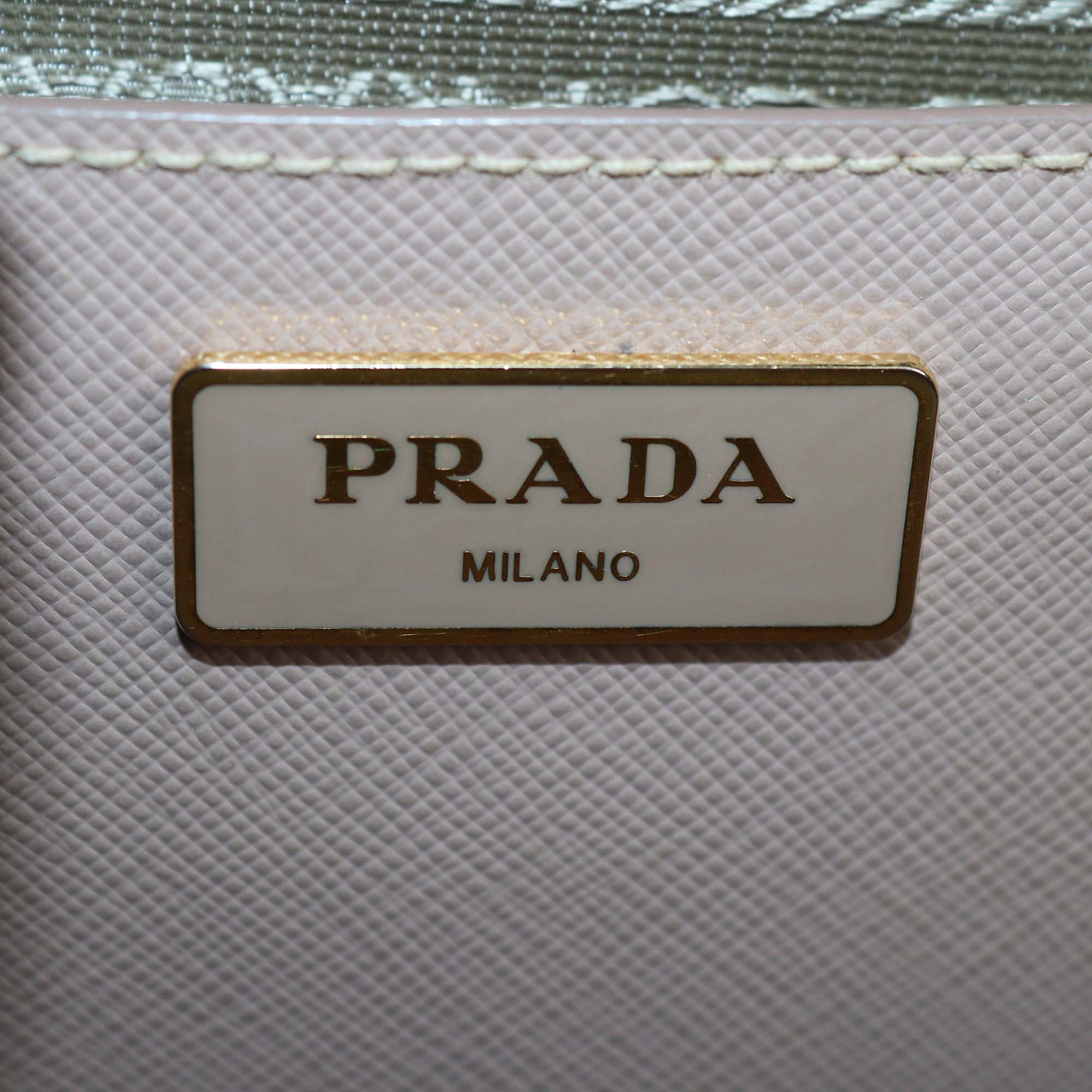 Prada Beige Saffiano Lux Leather Medium Double Zip Tote