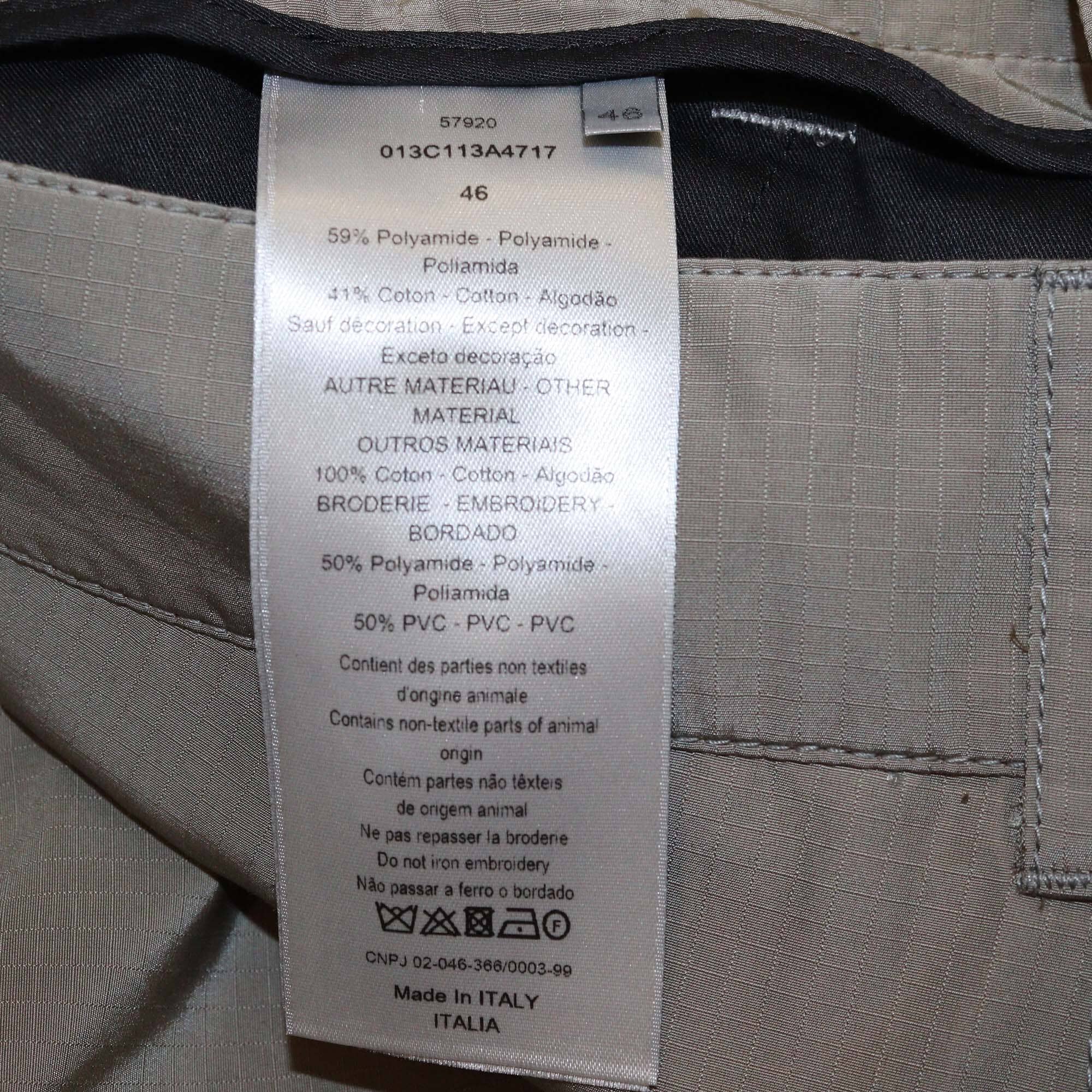 Dior Homme Army Green Blend Nylon Cargo Pants Mens Dior Homme 