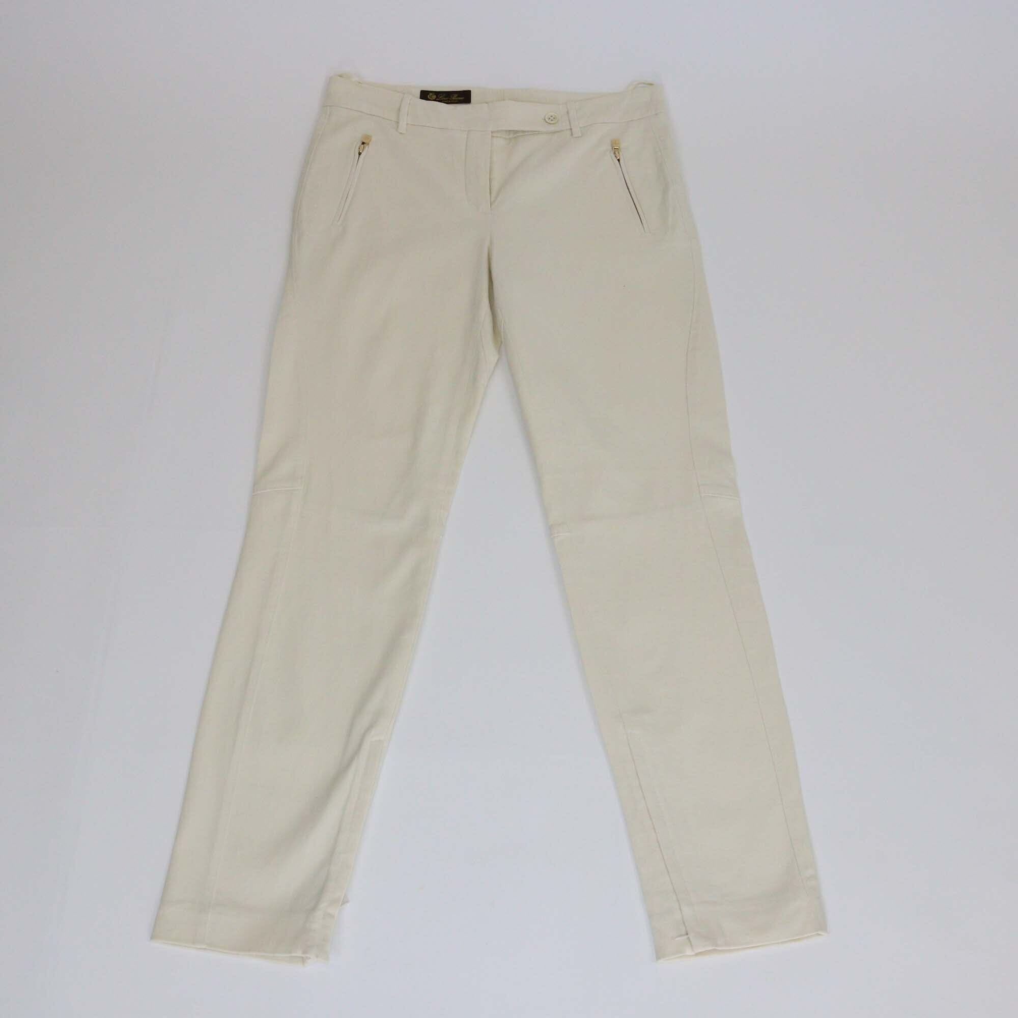 Loro Piana Cream Cotton Blended Zip Pocket Fit Jeans Womens Loro Piana 