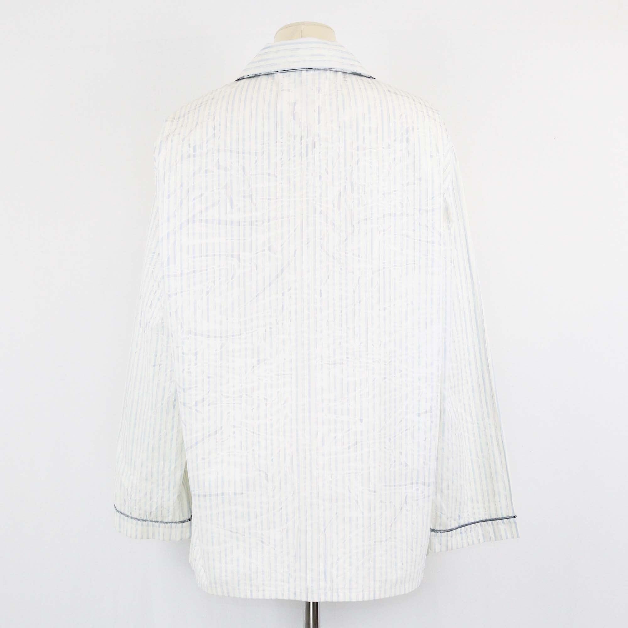 Prada White/Blue Stripe Longsleeve Shirt Womens #REF! 