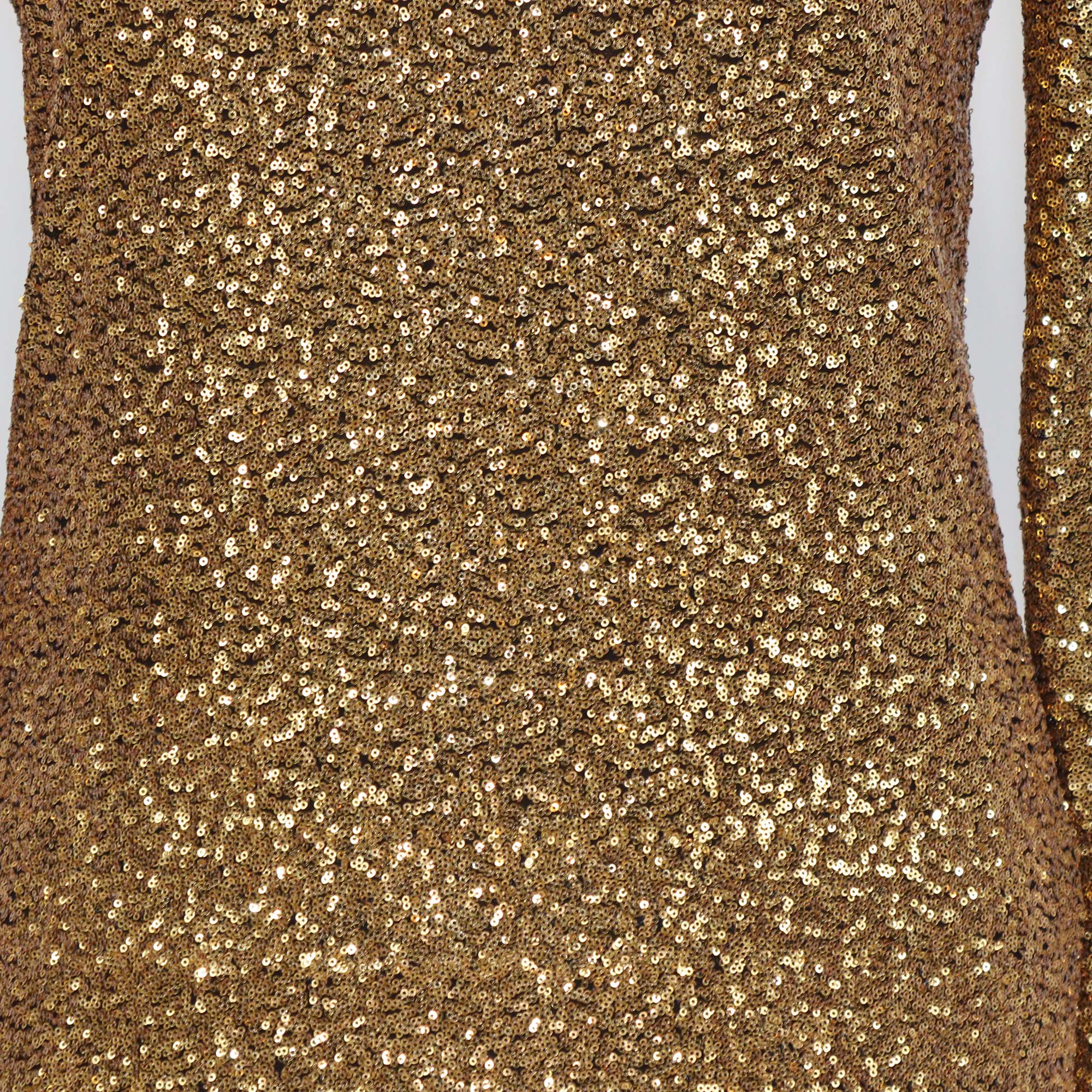 Akris Gold Full Sequins Long Sleeve Top