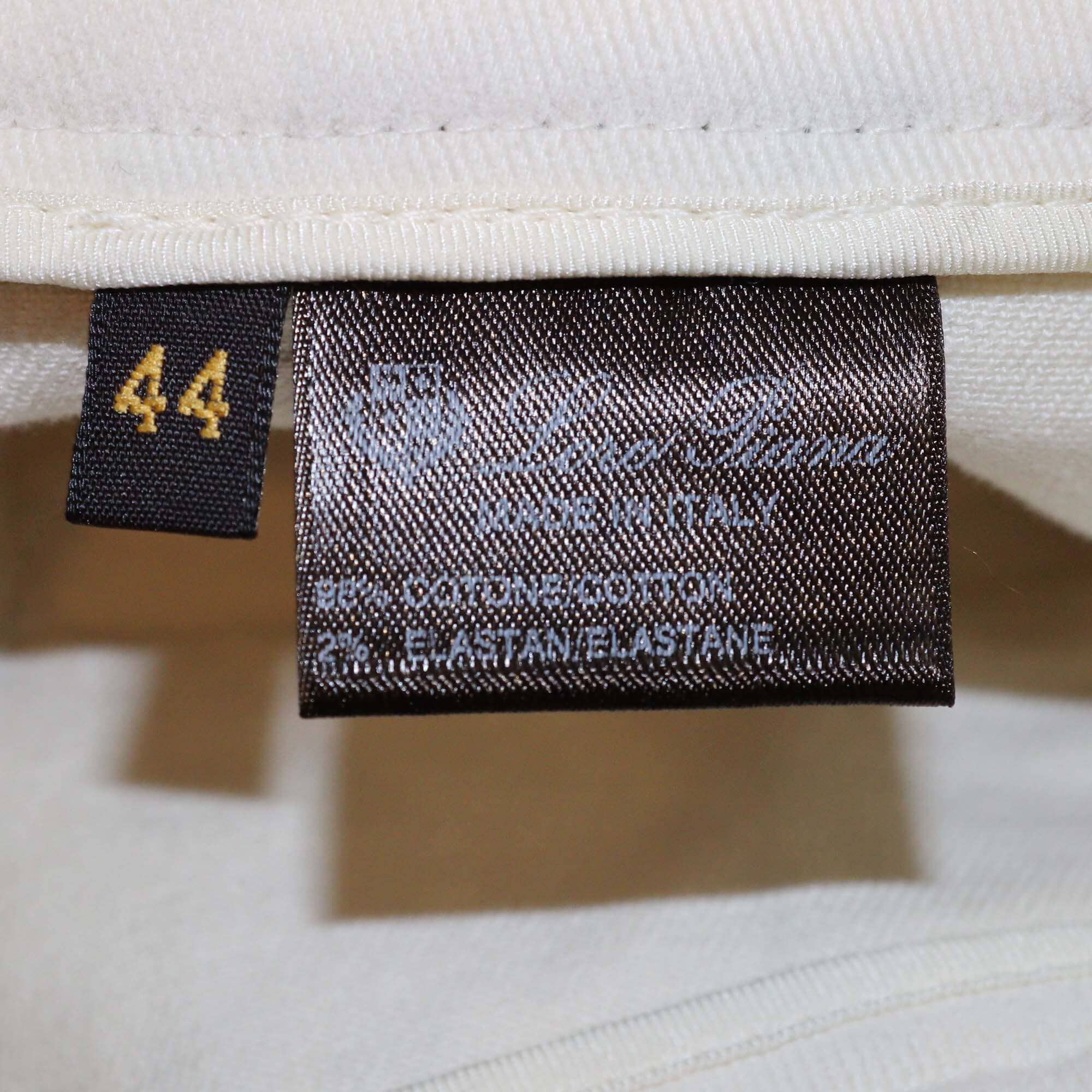 Loro Piana Cream Cotton Blended Zip Pocket Fit Jeans Womens Loro Piana 