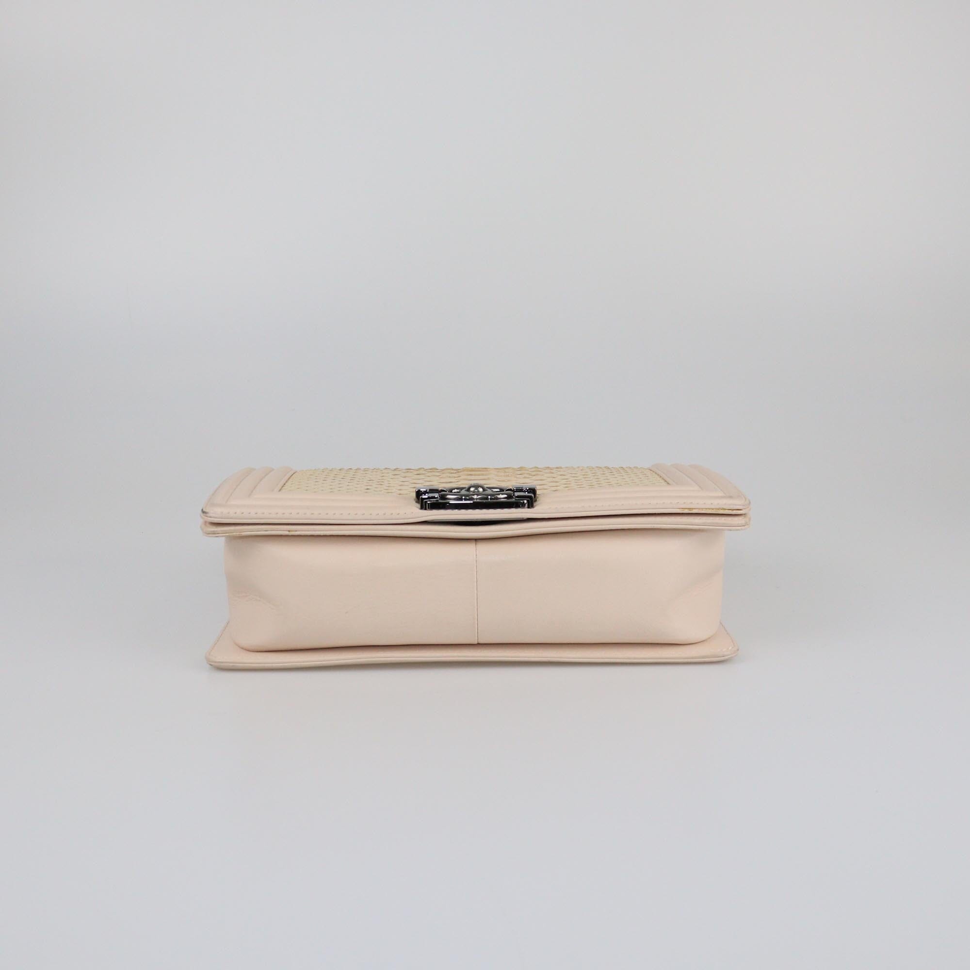 Chanel Cream/Blush Pink Medium Boy Flap Bag Womens Chanel 
