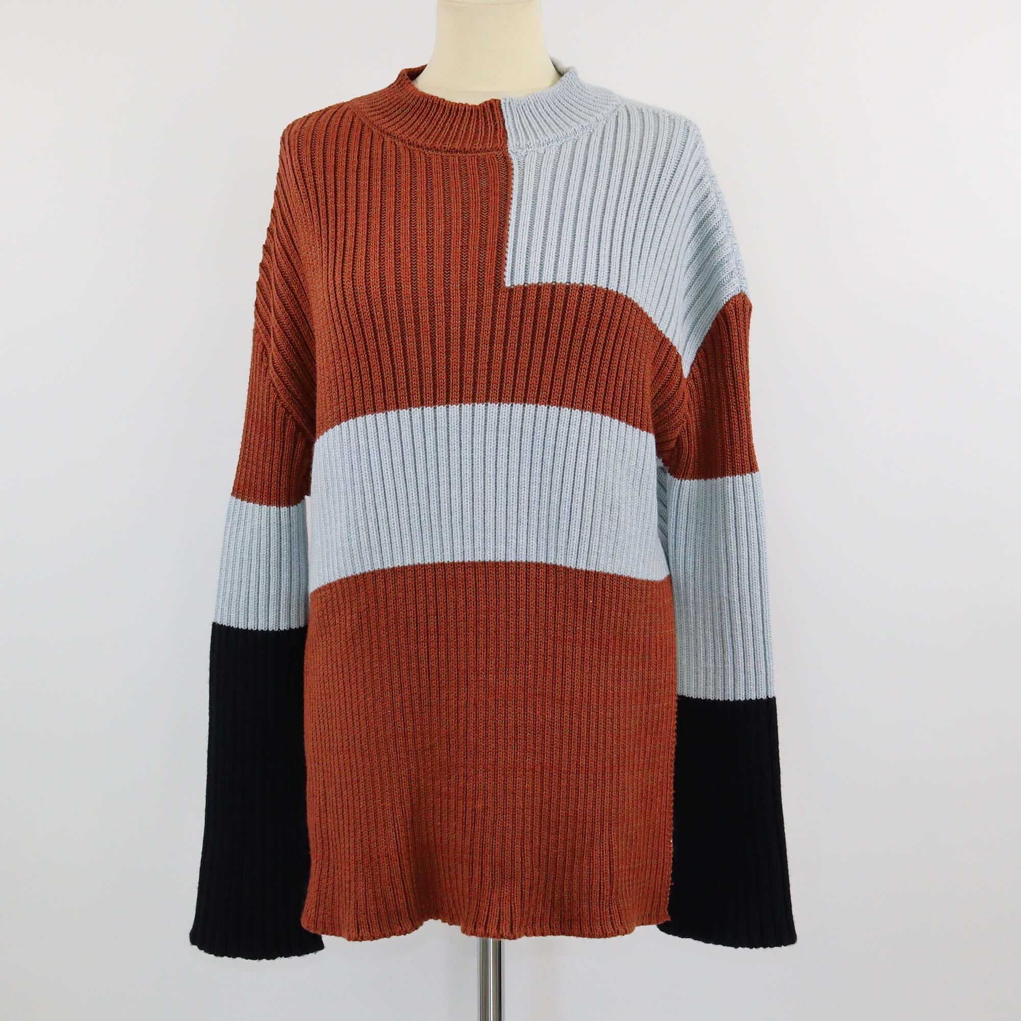 Stella McCartney Tricolor Mock Neck Knit Sweater Womens Stella McCartney 