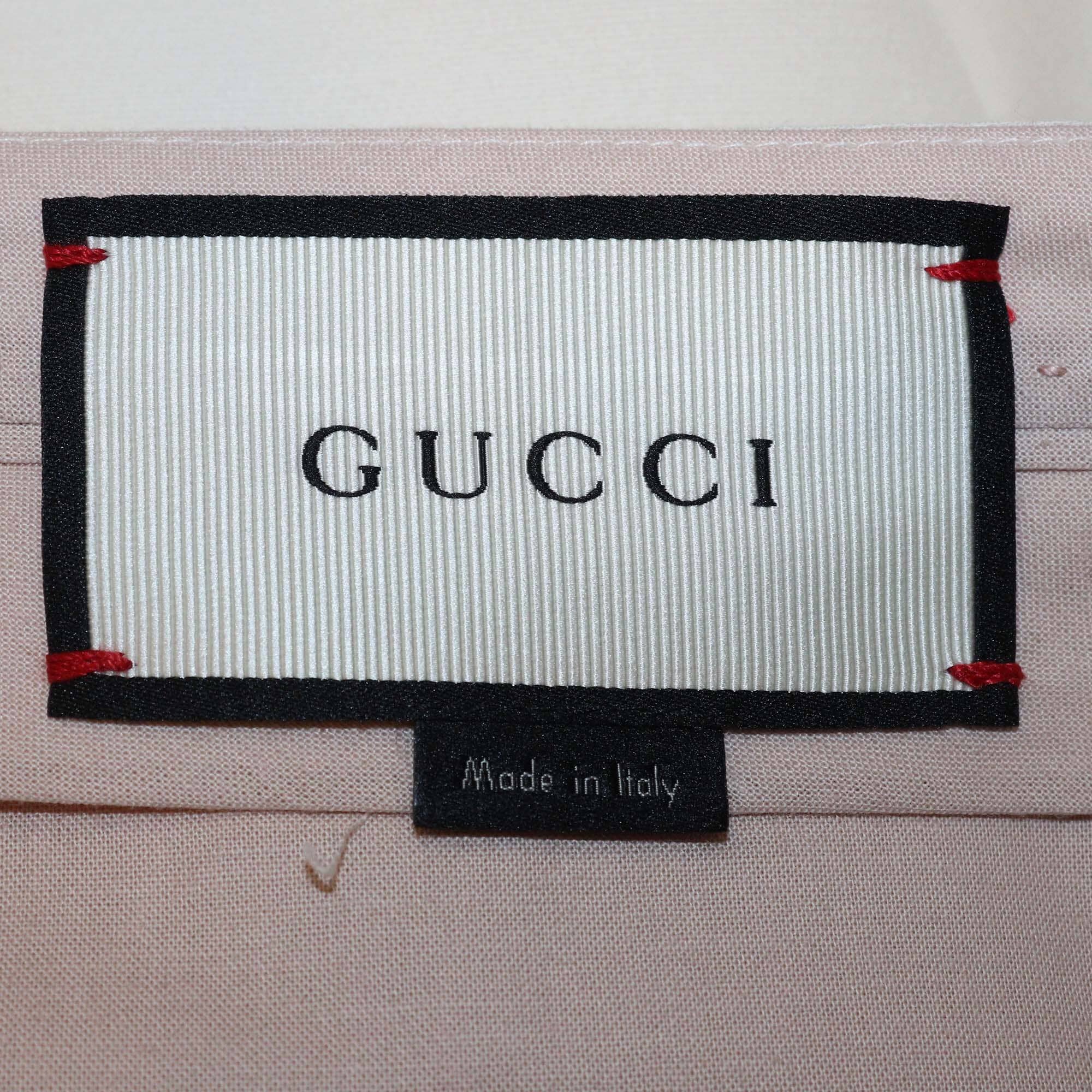 Gucci Cream Silk & Cotton Crepe Flared Trouser Womens Gucci 