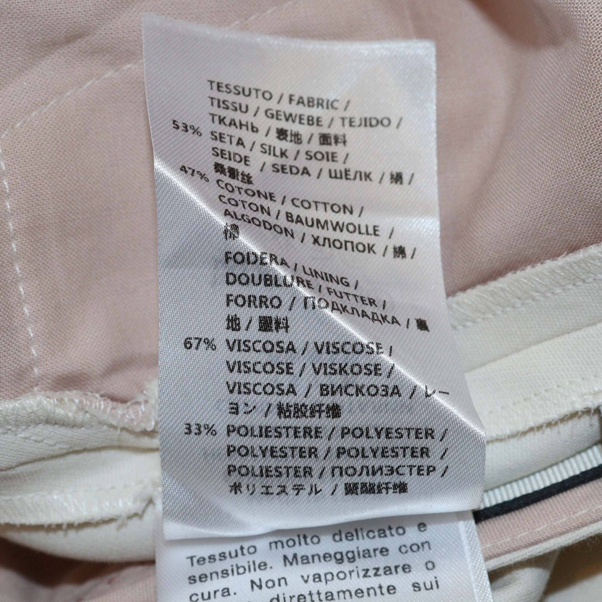 Gucci Cream Silk & Cotton Crepe Flared Trouser Womens Gucci 