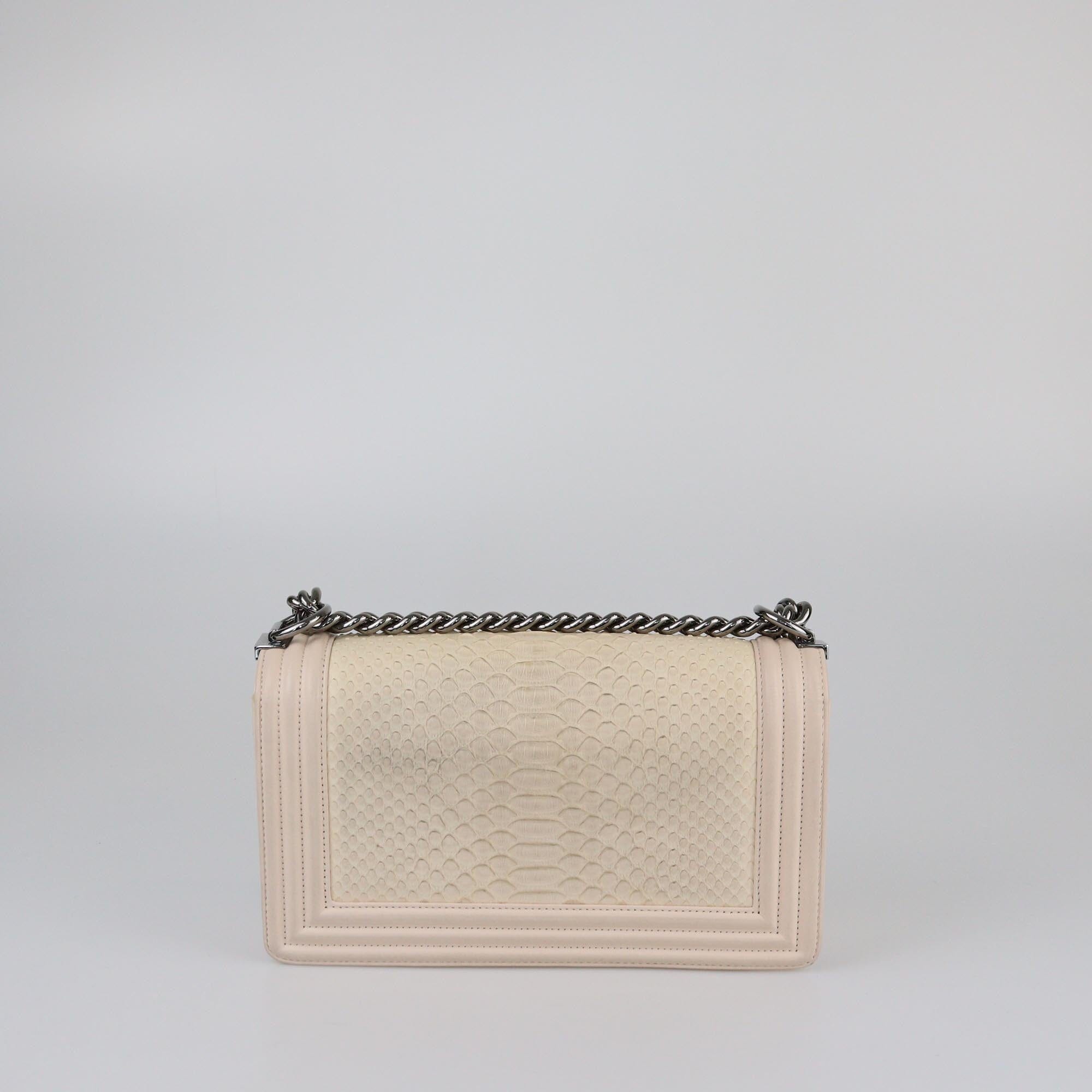 Chanel Cream/Blush Pink Medium Boy Flap Bag Womens Chanel 