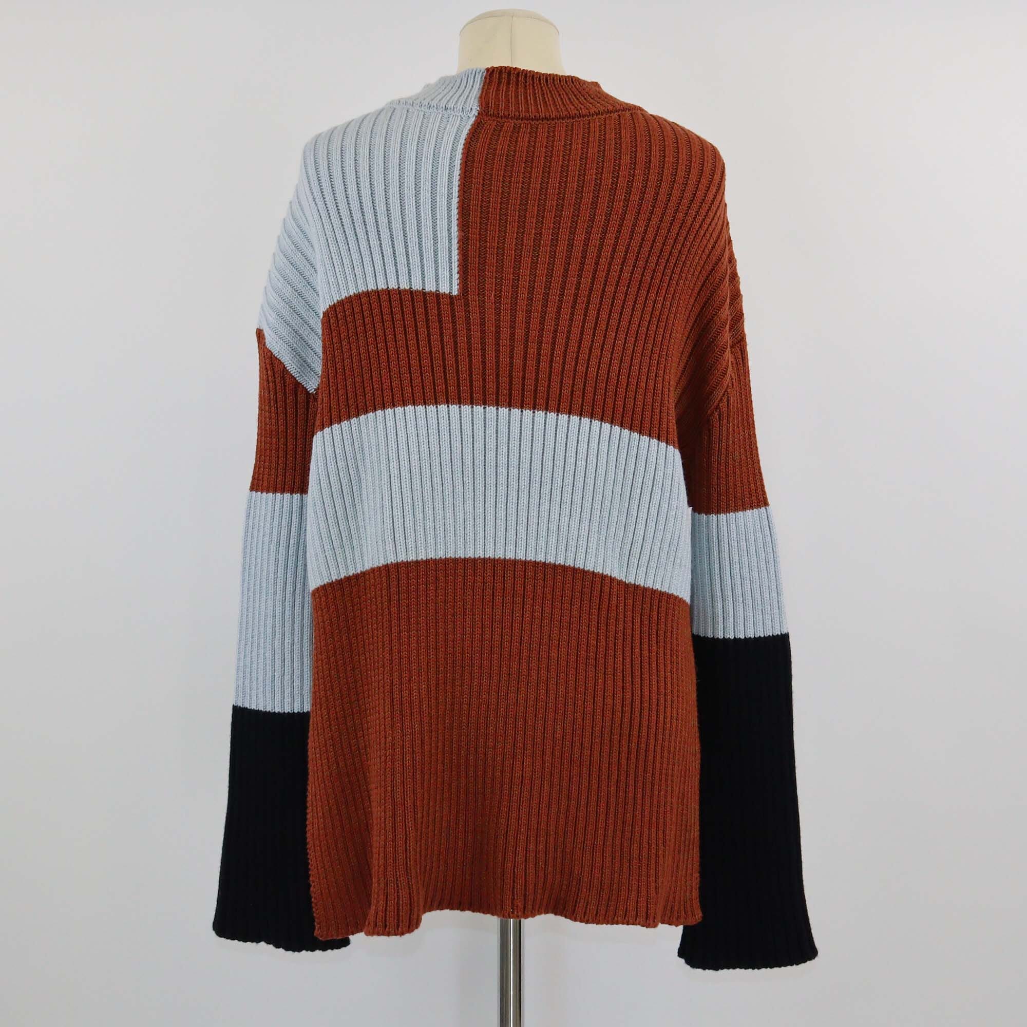 Stella McCartney Tricolor Mock Neck Knit Sweater Womens Stella McCartney 