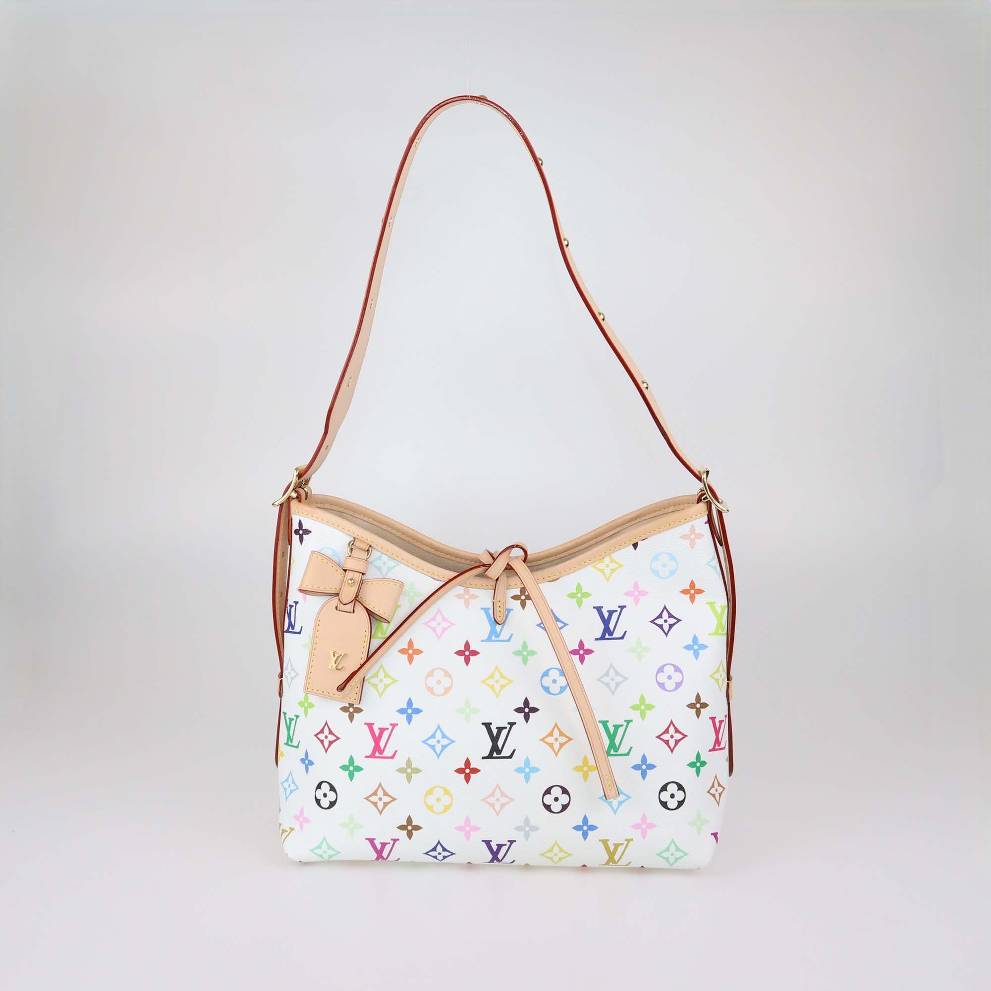 Louis Vuitton x Murakami White Multicolor Monogram Canvas Carryall PM Bag
