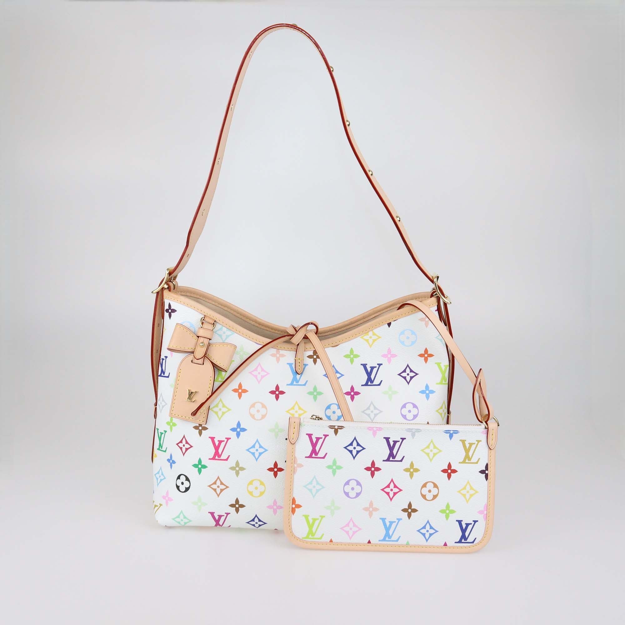 Louis Vuitton x Murakami White Multicolor Monogram Canvas Carryall PM Bag