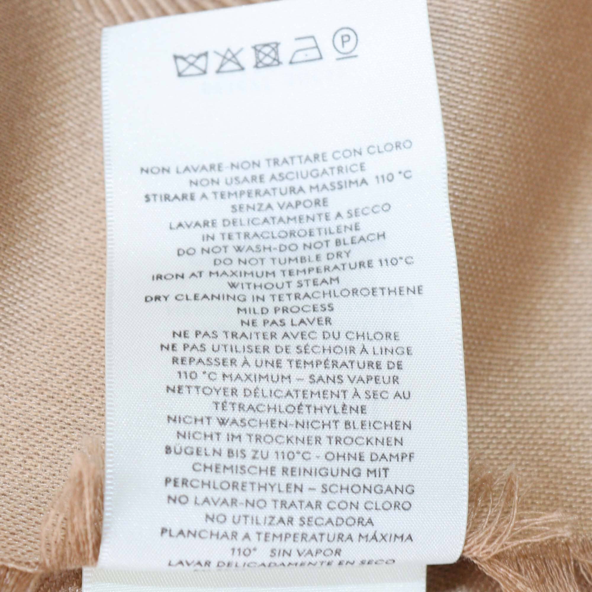 Gucci Caramel GG Jacquard Silk Wool Shawl Womens Gucci 
