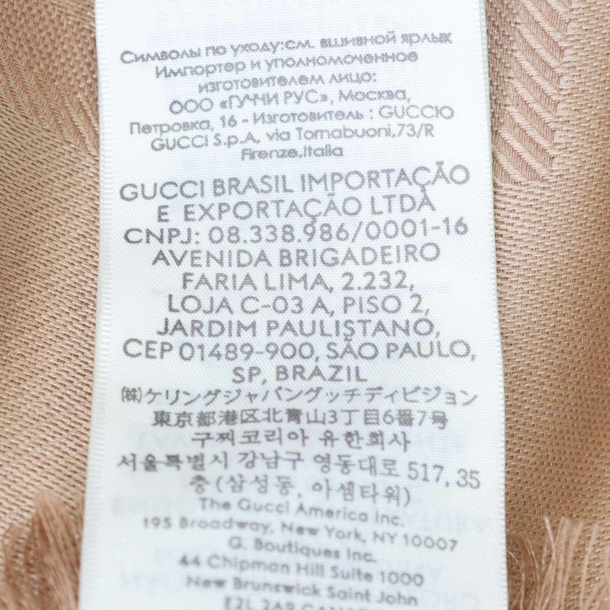 Gucci Caramel GG Jacquard Silk Wool Shawl Womens Gucci 