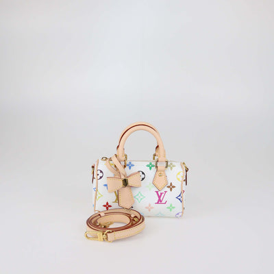 Louis Vuitton x Murakami White Multicolor Monogram Canvas Nano Speedy bag