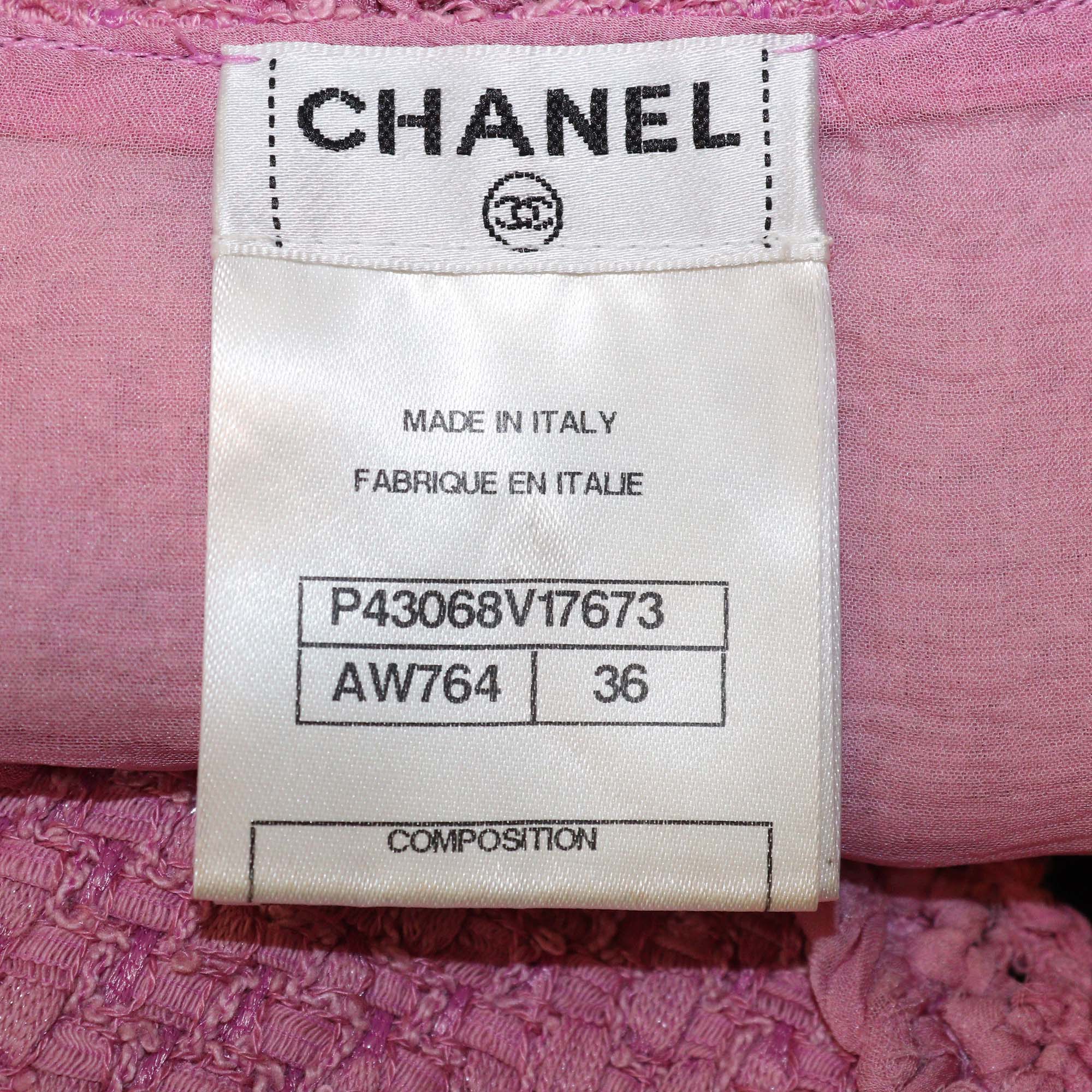 Chanel Pink Tweed Camisole Tank Top