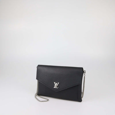 Louis Vuitton Black Leather Mylockme Chain Pochette