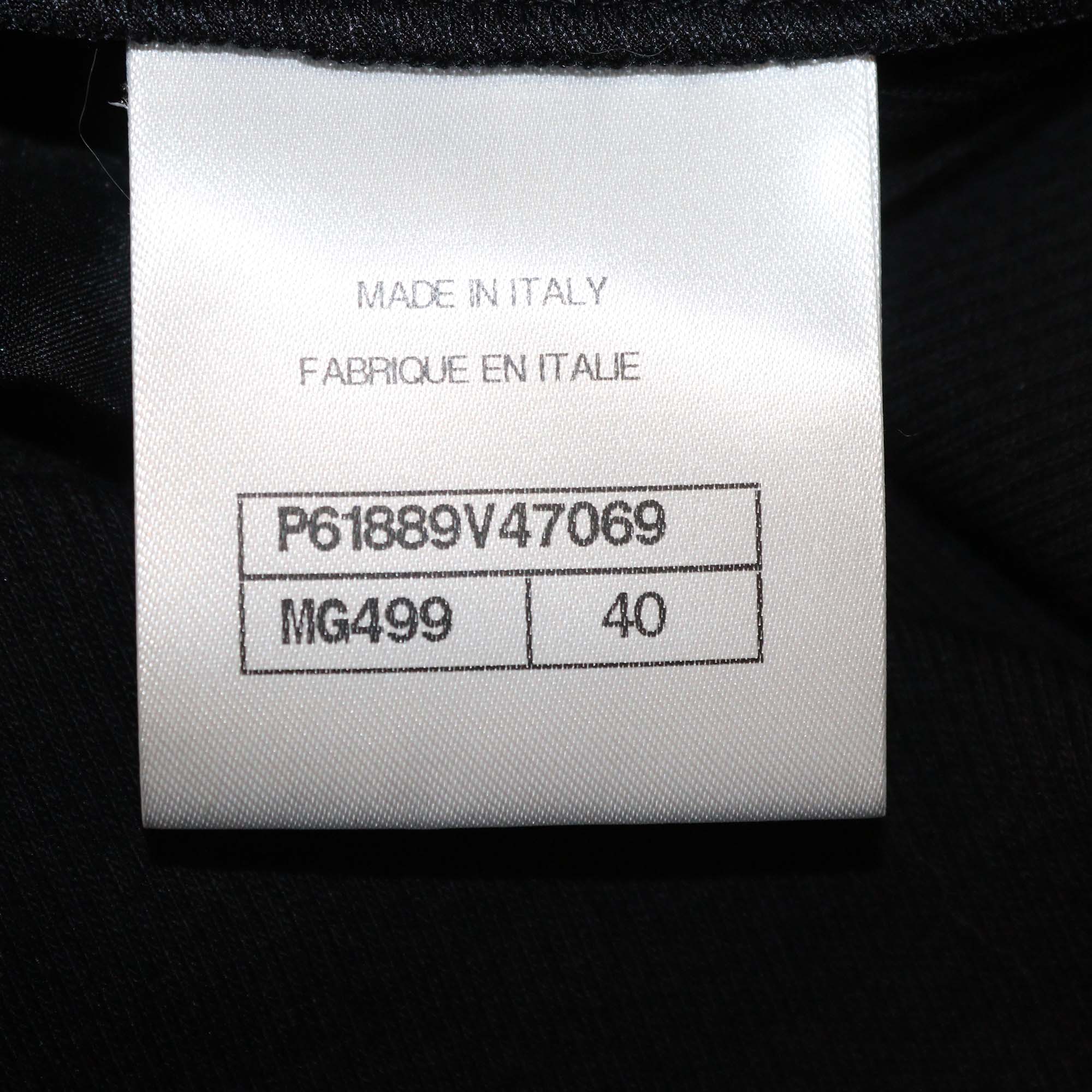 Chanel Black/Gold Blend Polyester Fil-coupe and Rib Knit Tank Top